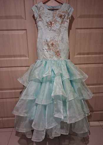 Turkuaz Uzun Denizkızı Gelinlik - Görsel 2