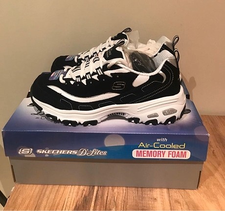 Skechers d-lites siyah beyaz 38 numara