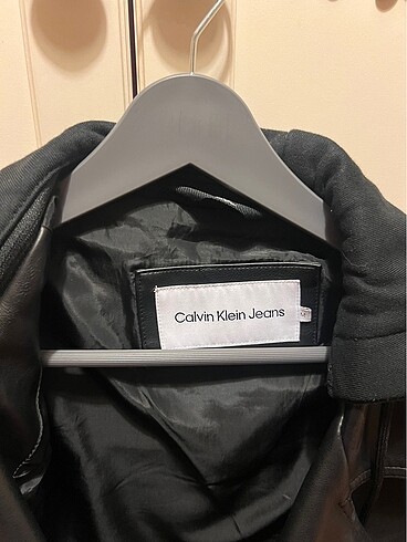 m Beden Calvin Klein Biker Deri Ceket