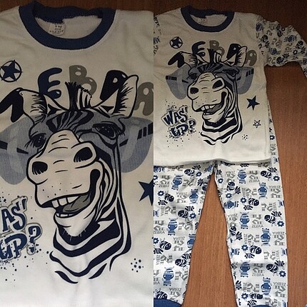 Zebra resimli erkek pijama takım