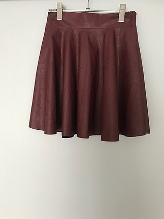Bordo deri etek,ruj