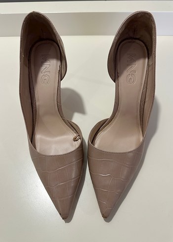 MANGO Bej Yılan Desenli  Stiletto - Görsel 2