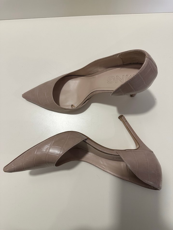 MANGO Bej Yılan Desenli  Stiletto - Görsel 3