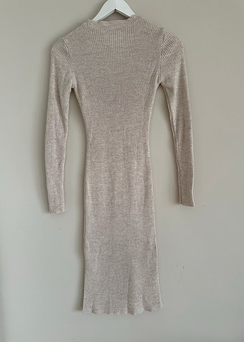 DM BASIC Bej Triko Uzun Kollu Kadın Elbise - Görsel 2