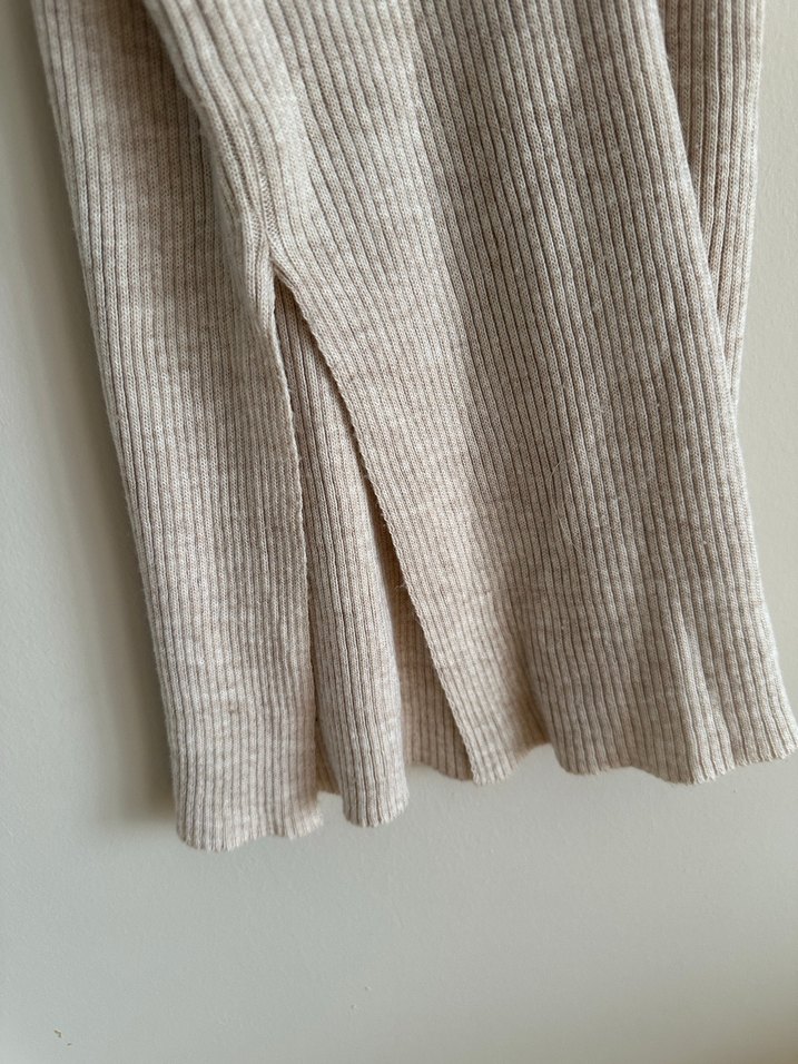 DM BASIC Bej Triko Uzun Kollu Kadın Elbise - Görsel 3