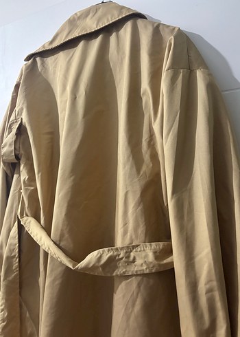 Düğmeli Bej Midi Trençkot - Görsel 3