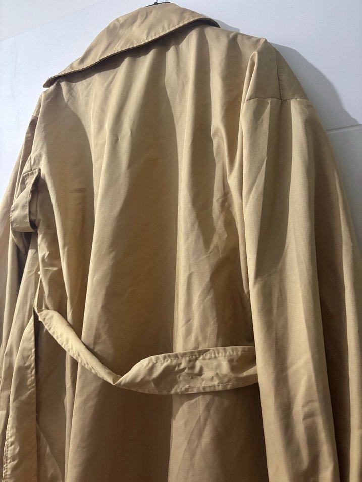 Düğmeli Bej Midi Trençkot - Görsel 3