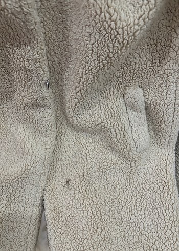 Bej Kadın Midi Boy Peluş Kaban - Görsel 2