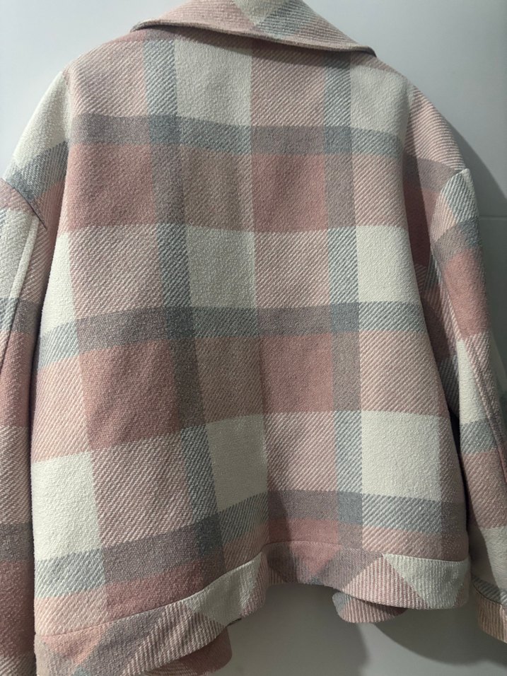 Pembe Düğmeli Gevşek Kesim Kadın ceket - Görsel 2