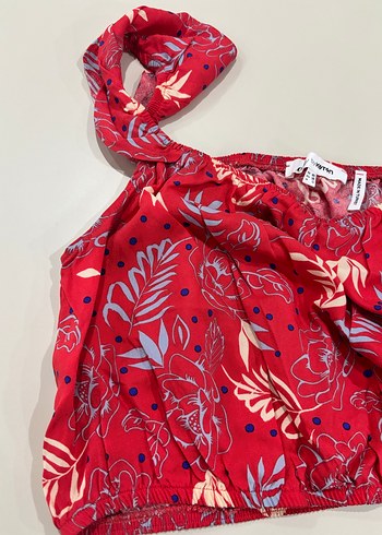 Bohem çiçekli krop - Görsel 3