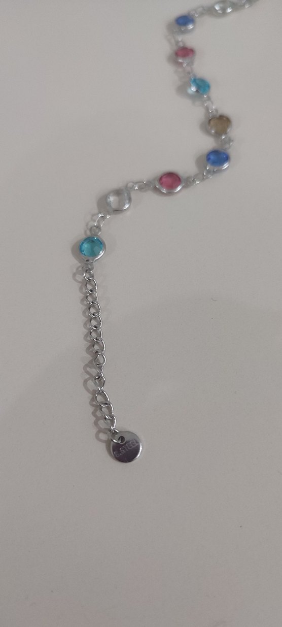 Renkli Zincir Detaylı Çelik Kadın Bileklik - Görsel 2