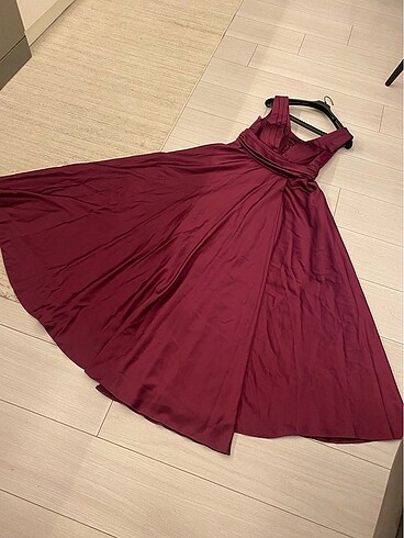Saten bordo Abiye