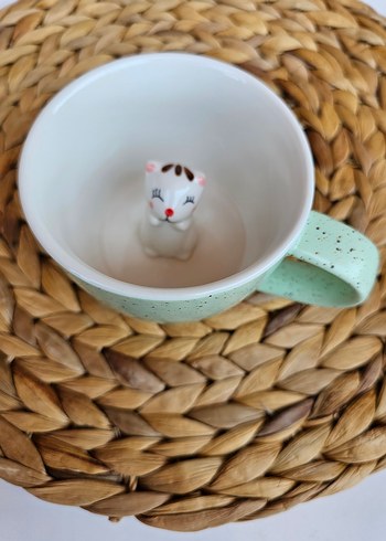 KARACA sıfır İçi Kedi Figürlü Pastel Renk kupa