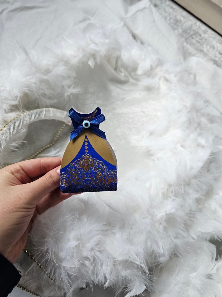 Mavi Süslemeli Hediyelik Kutular - Görsel 5