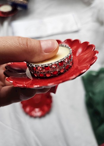 taşlı tepsili el mumu - Görsel 8