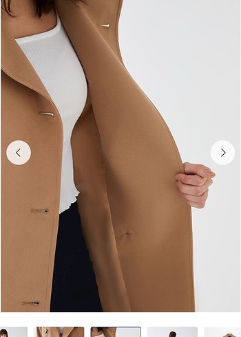 Kadın Bej Uzun  Trençkot - Görsel 4