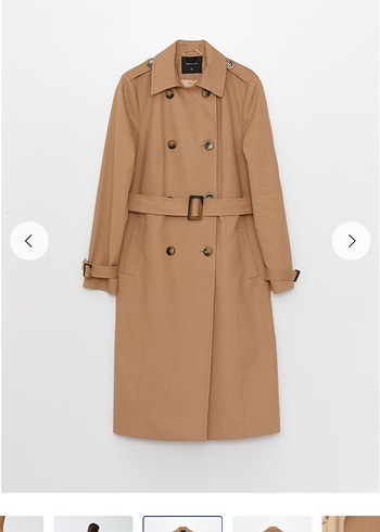 Kadın Bej Uzun  Trençkot - Görsel 6