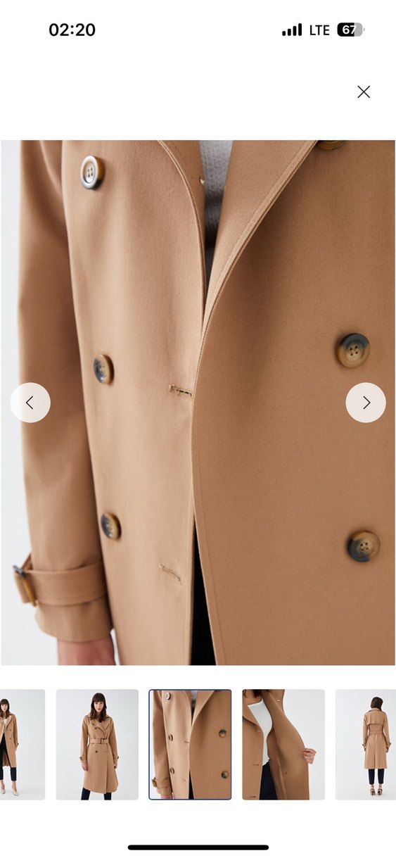 Kadın Bej Uzun  Trençkot - Görsel 3