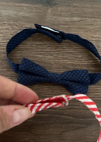 Çocuklar için Çizgili Vintage Papyon Seti - Görsel 5