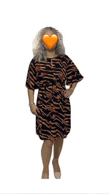 GUSTO zebra şifon elbise ????????