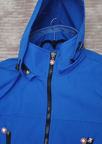 Mavi Kapüşonlu Erkek mont - Görsel 4