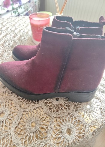 Kadın Bordo Süet bot - Görsel 2