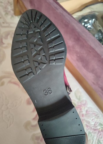 Kadın Bordo Süet bot - Görsel 5