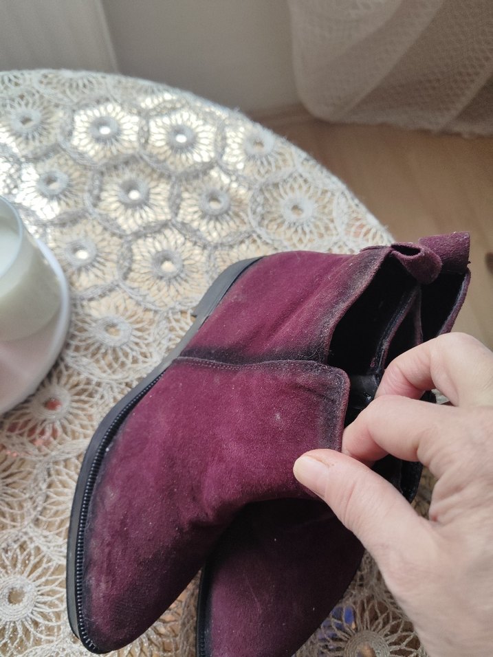 Kadın Bordo Süet bot - Görsel 4