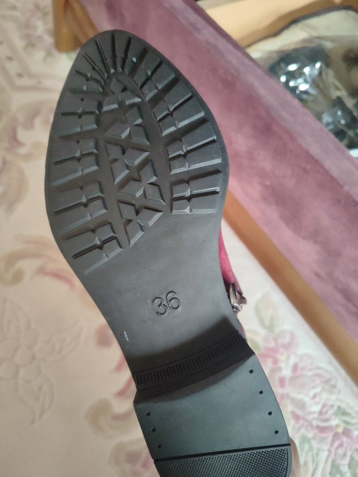 Kadın Bordo Süet bot - Görsel 5