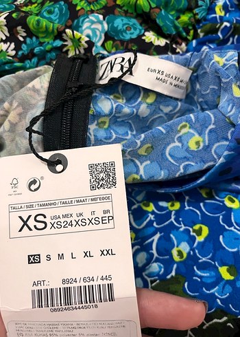 Zara Uzun Kollu Mini Elbise, Çok Renkli, Drapeli - Görsel 3