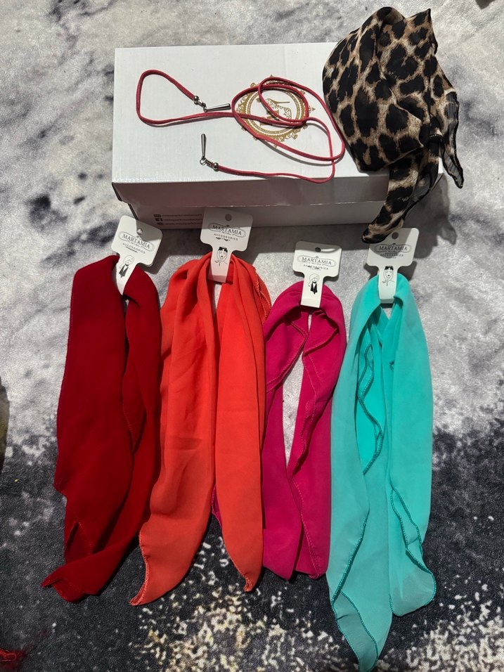 Renkli Elastik Uzun Saten Fularlar - Görsel 2