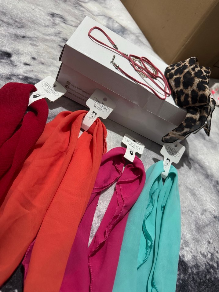 Renkli Elastik Uzun Saten Fularlar - Görsel 3