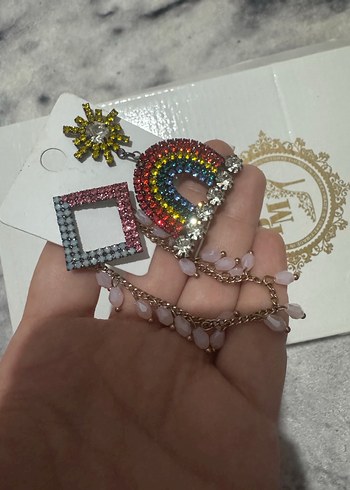 Renkli Boncuklu Mini Kadın Küpeler - Görsel 6