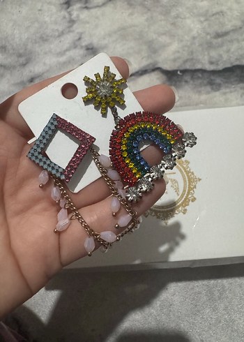 Renkli Boncuklu Mini Kadın Küpeler - Görsel 5