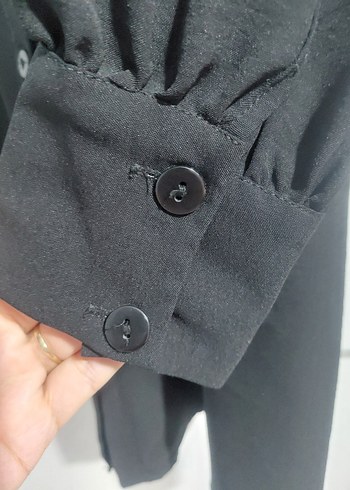 Uzun Kollu Siyah Gömlek Tunik - Görsel 3