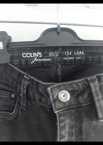 Kadın Siyah Denim Normal Boy Kemerli Jean - Görsel 2