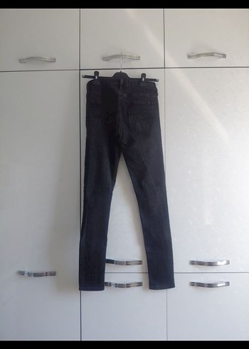 Kadın Siyah Denim Normal Boy Kemerli Jean - Görsel 3