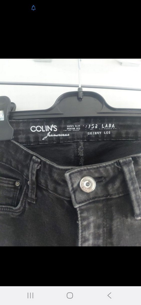 Kadın Siyah Denim Normal Boy Kemerli Jean - Görsel 2