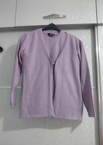 Mor Kısa Kollu Kadın triko takım - Görsel 5