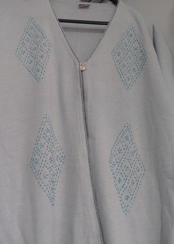 Gri Bağlama Desenli Kısa Kollu Kadın Bluz - Görsel 2