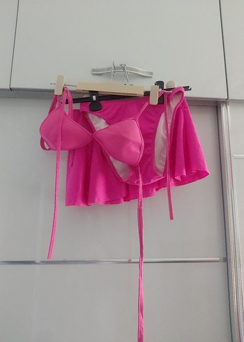 Pembe Drapeli Mini Bikini takımı