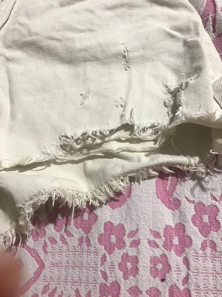 lefties yırtık modelli beyaz şort - Görsel 4