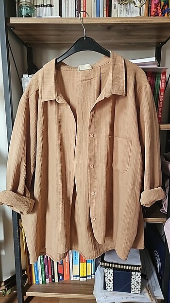 Kahverengi oversize gömlek