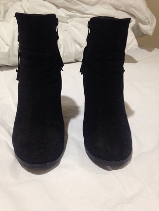 Siyah süet bootie