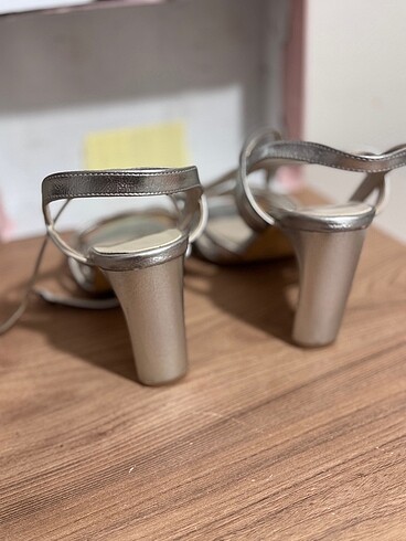 39 Beden gri Renk Topuklu Ayakkabı 9 cm