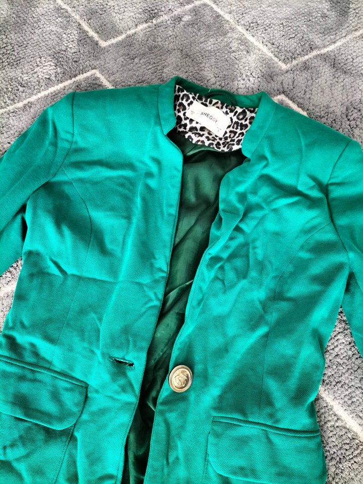 Düğmeli Yeşil Kadın Blazer Ceket - Görsel 2