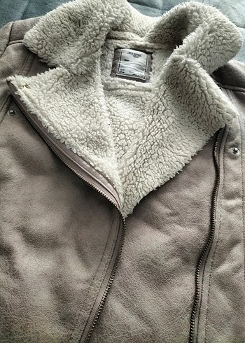 Bej Kadın Süet Kürklü Ceket - Görsel 2