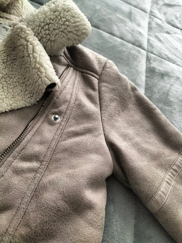 Bej Kadın Süet Kürklü Ceket - Görsel 3