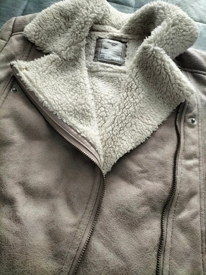 Bej Kadın Süet Kürklü Ceket - Görsel 2