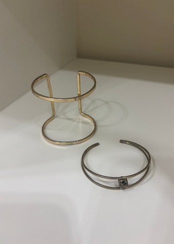 H&M Minimalist Altin Gumus Metal Bileklik Seti